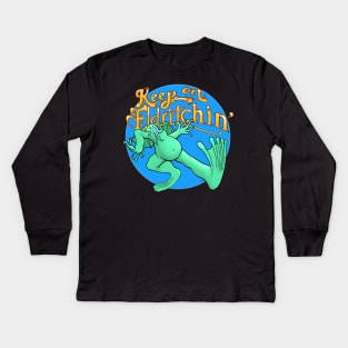 Keep On Eldrtichin' Blue Cirlce Kids Long Sleeve T-Shirt